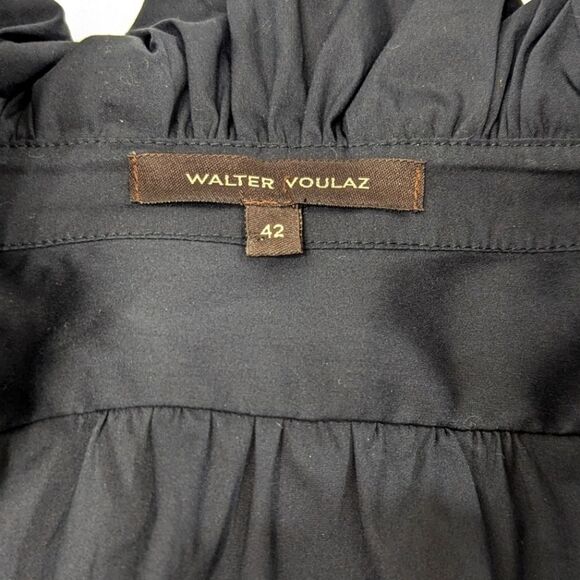 Elegant Walter Voulaz Black Ruffled Blouse - Picture 5 of 7